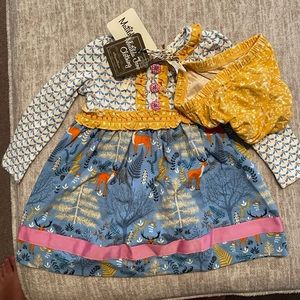 Matilda Jane dress with matching bloomers with extra button